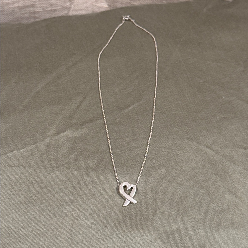 Tiffany & Co. Silver Paloma Picasso Loving Heart Necklace -#2 - Picture 2 of 9